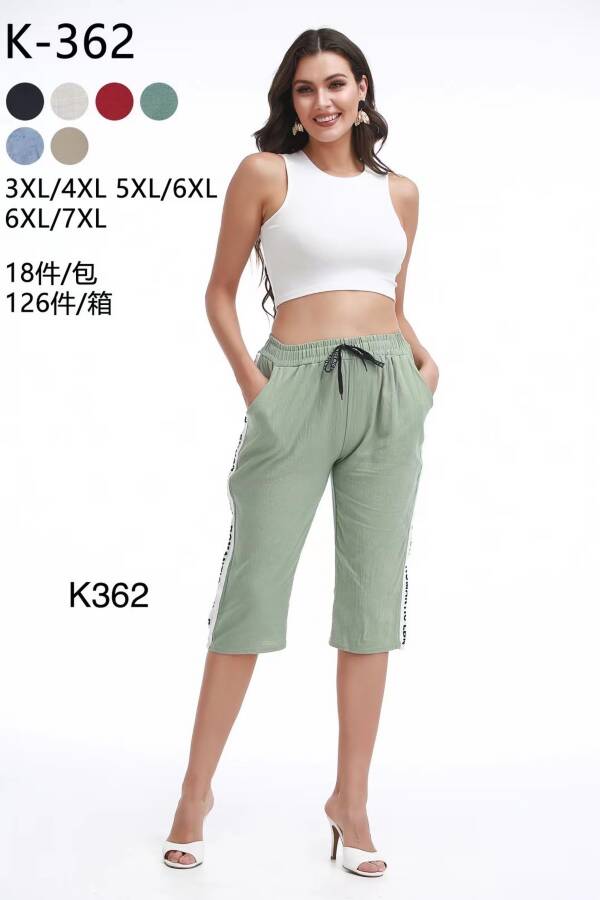 Spodnie damskie 7/8 Roz 3XL-7XL, Mix kolor Paczka 18 szt
